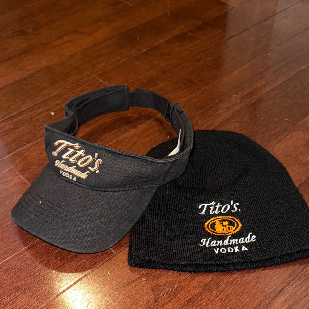 Tito's Black Visor and Beanie Set